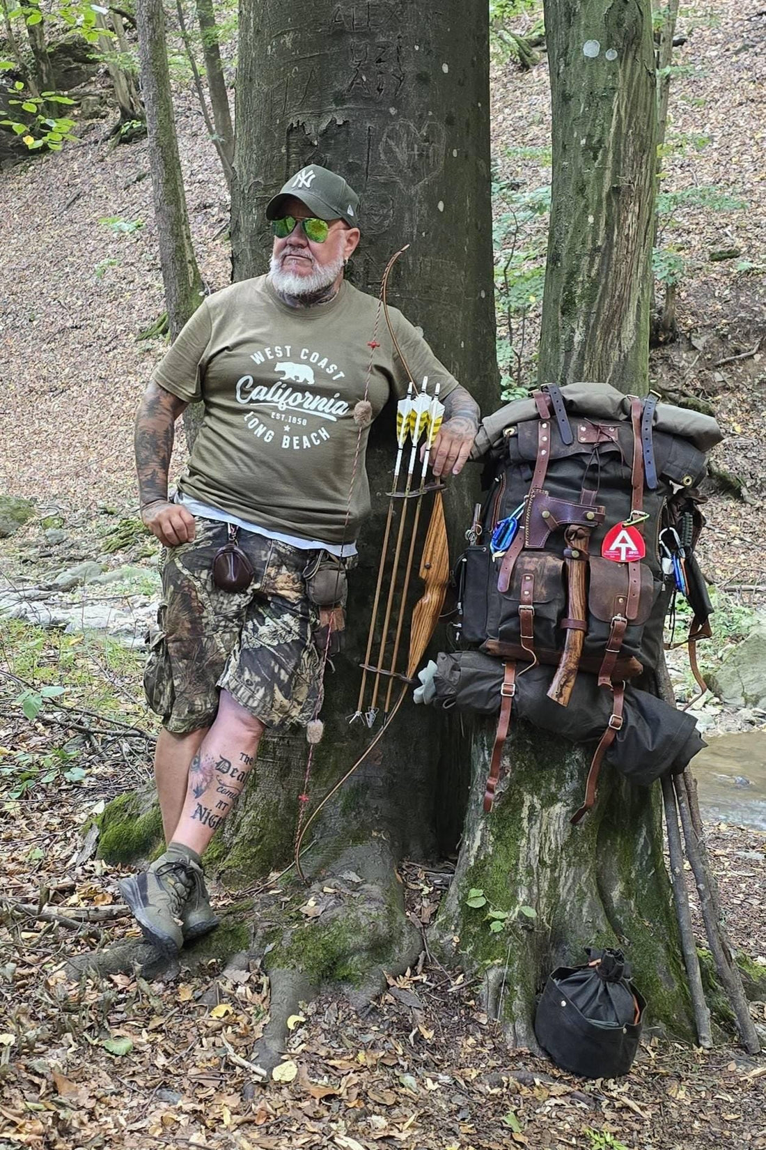 Bushcraft Backpack with Axe Holder | Handmade | Leather | Waxed Canvas Backpack | Camping, Hunting, Bushcraft, Travel  | Personalization bushcraft - camping - hiking backpack 99percenthandmade   