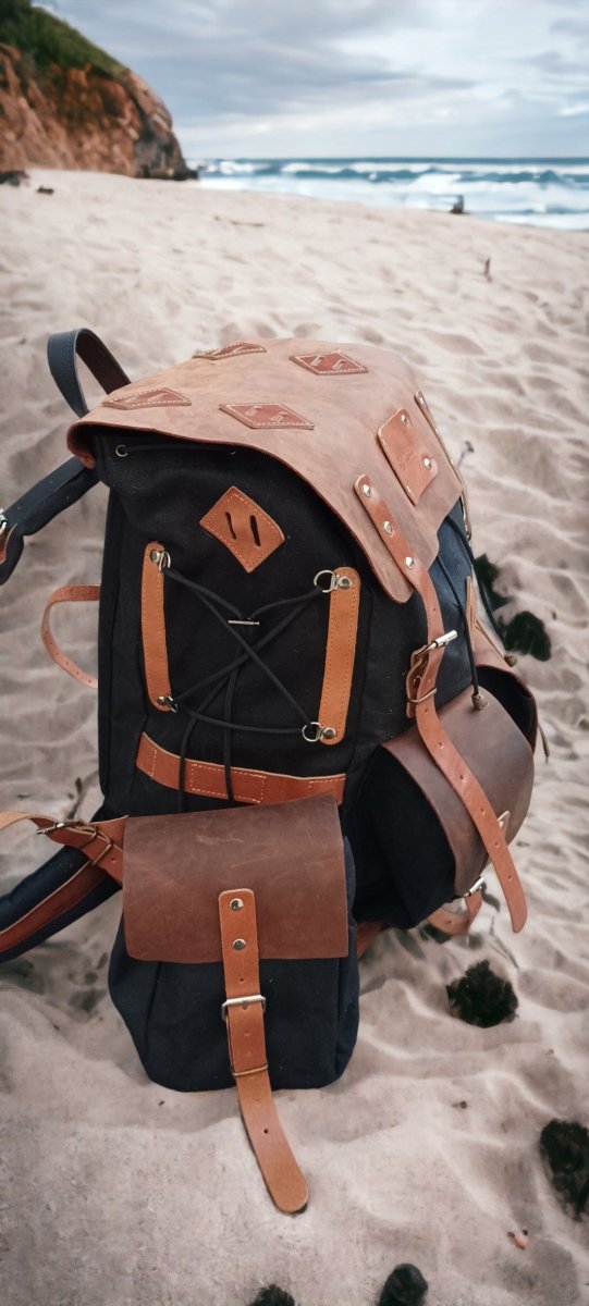Legacy-Grade Handmade Canvas & Leather Bushcraft Backpack with Detachable Belt Pouches | Midas 99percenthandmade