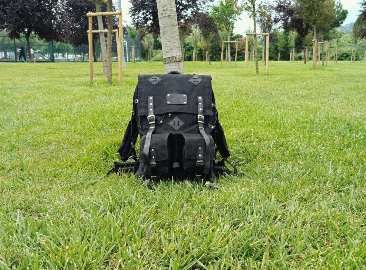 riesen wanderrucksack Rucksack aus gewachster Leinwand – 80L bis 30L Größenoptionen – Extra groß