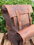 Handmade Leather and Waxed Canvas Laptop Backpack, 15L / 25L Daily Use 99percenthandmade