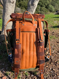 Heritage 45L Versatile Backpack: Handmade Leather & Canvas for Bushcraft, Travel & Daily Use 99percenthandmade