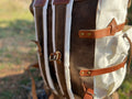 Handmade Leather Backpack | Leather Rucksack | Goat Fur | Waxed Canvas Waterproof Bag for Travel, Daypack, Hiking | 30,40,50 Litres options 99percenthandmade