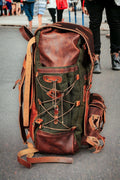 Limited Handmade Leather and Canvas Backpack | Travel Backpack | Handmade Backpack | Hiking Backpack | 35L- 45L | Daily Use