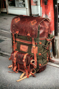 Limited Handmade Leather and Canvas Backpack | Travel Backpack | Handmade Backpack | Hiking Backpack | 35L- 45L | Daily Use