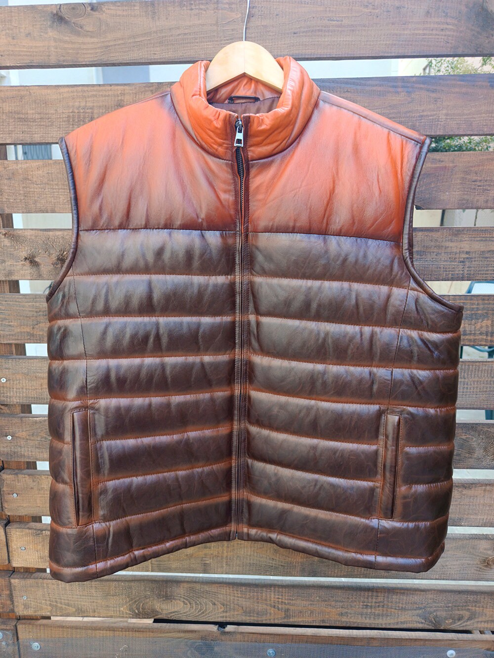 Handmade Leather Down Vest Tailored to Your Size lambskin, Gifts For Men, Christmas Gift 99percenthandmade