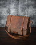 Handmade Messenger bag, Laptop Bag, Briefcase Bag. Size : 13 inch to 17 inch with Brown-Green Color Options  99percenthandmade   
