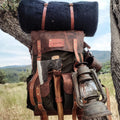 Extra large | New edition | Bushcraft Backpack with 80L to 30L Size Options, Handmade, Leather and Waxed Canvas