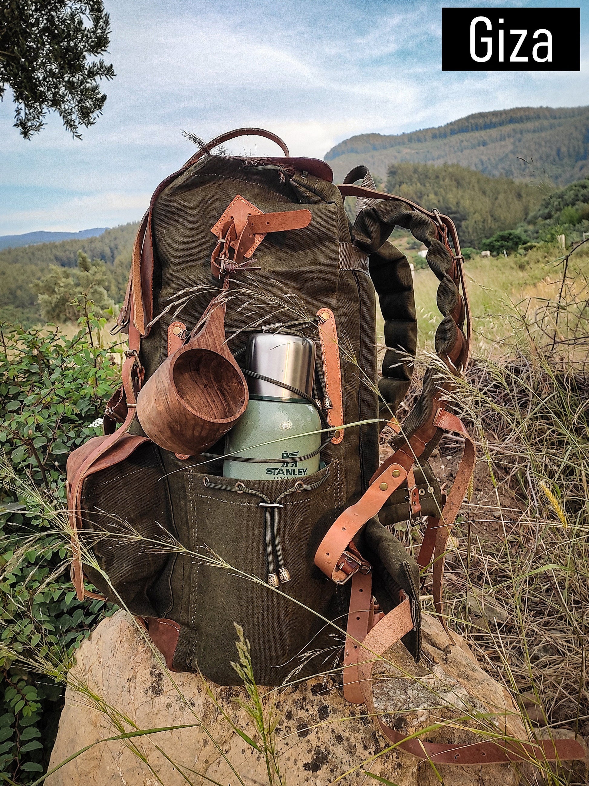 Camping Backpack, Green camping backack