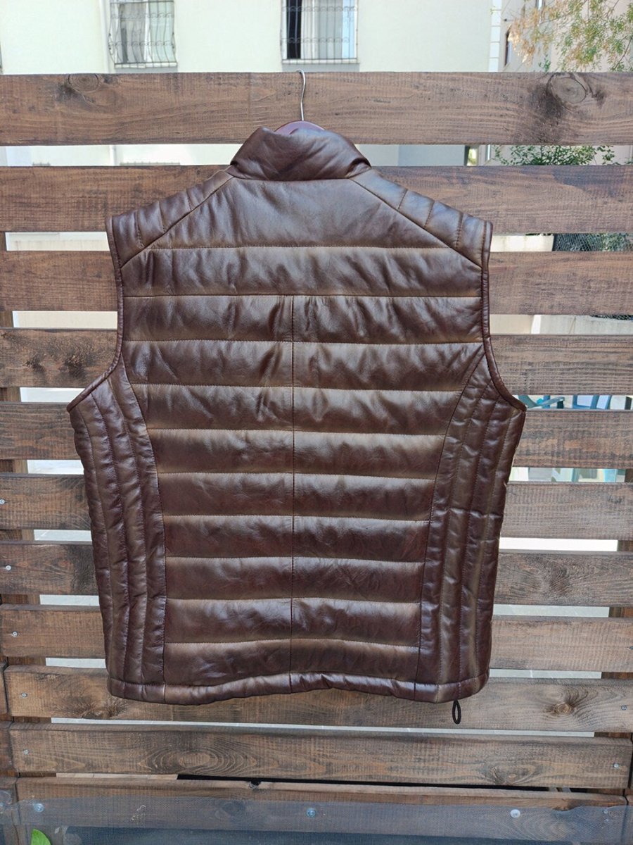 Handmade Leather Down Vest Tailored to Your Size lambskin, Gifts For Men, Christmas Gift 99percenthandmade
