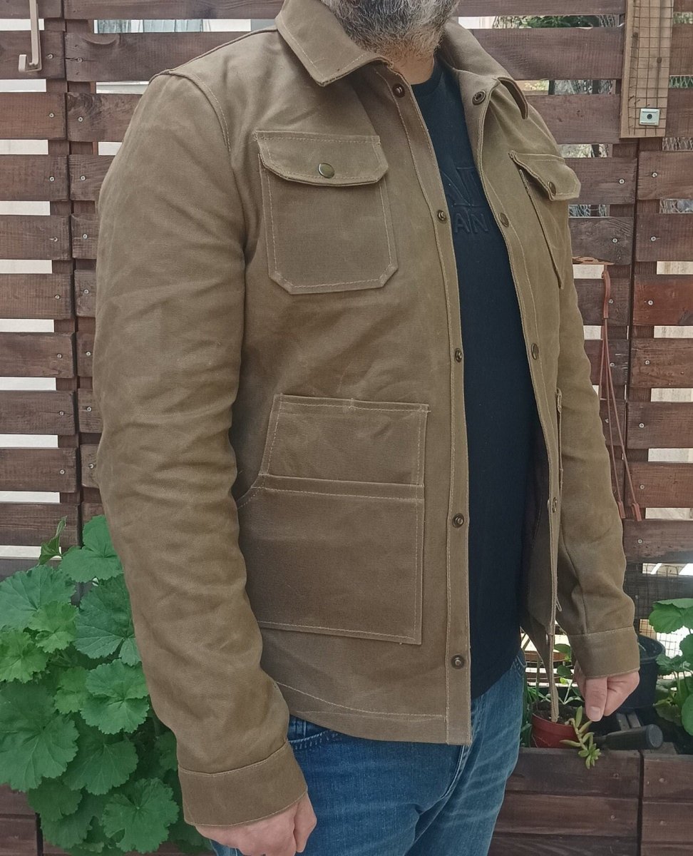 Summer Jacket | Waxed Canvas Jacket | Tailored to Your Size | Brown | Green | Leather Jacket | Canvas Jacket | Gifts For Men 99percenthandmade