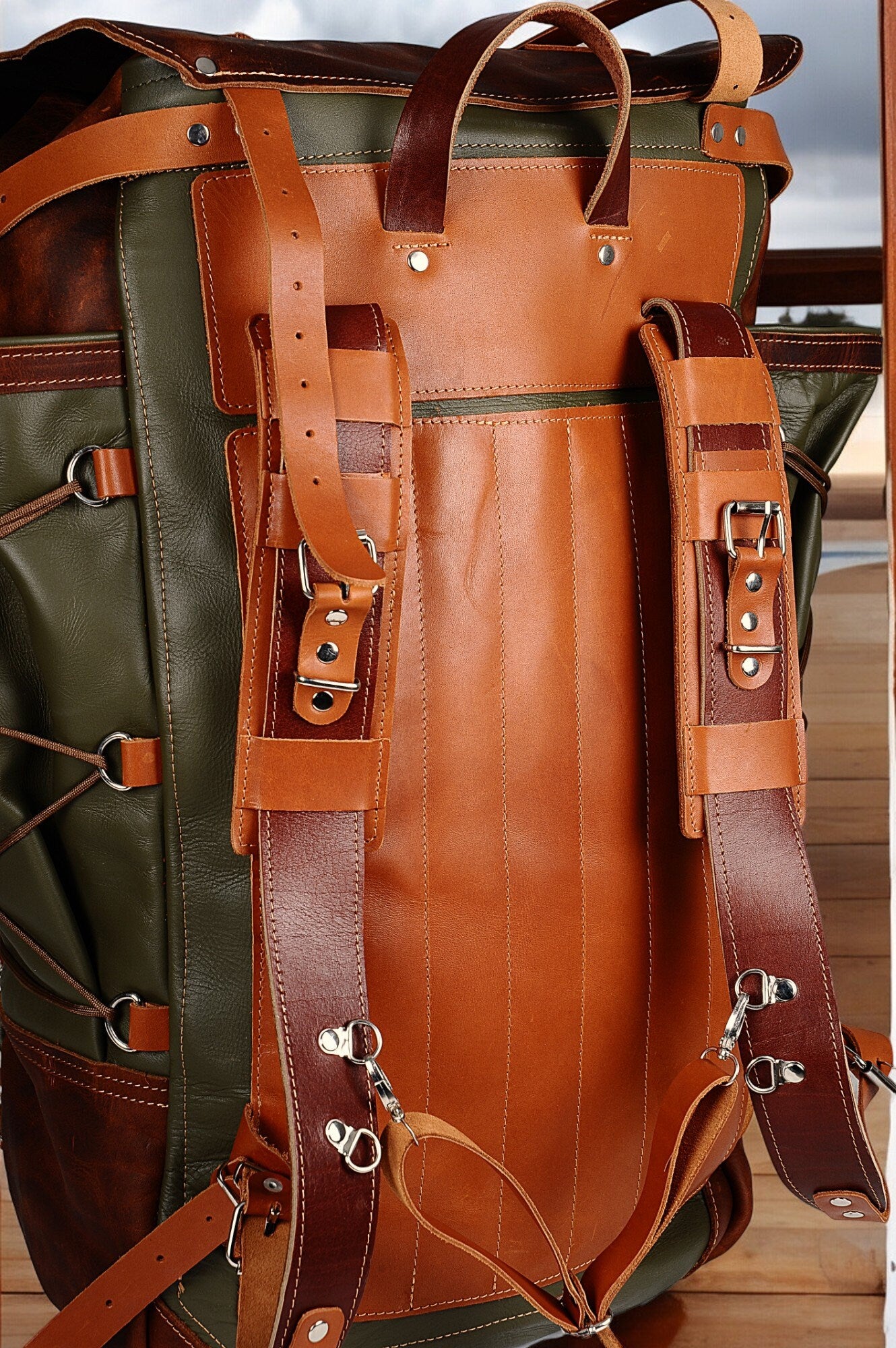Hiking Backpack | Camping Backpack | Full Leather 99percenthandmade