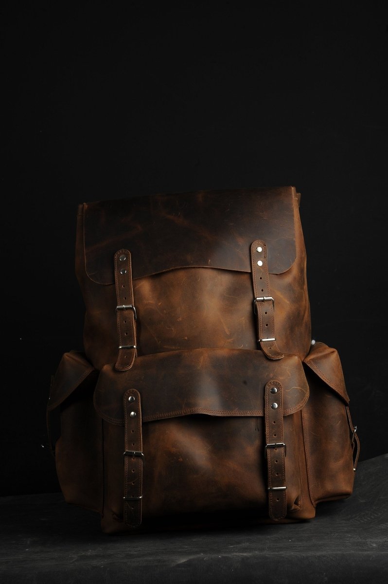 china handmade leather backpack Handmade Full-Grain Leather Travel & Laptop Backpack