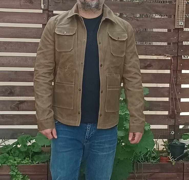 Summer Jacket | Waxed Canvas Jacket | Tailored to Your Size | Brown | Green | Leather Jacket | Canvas Jacket | Gifts For Men 99percenthandmade