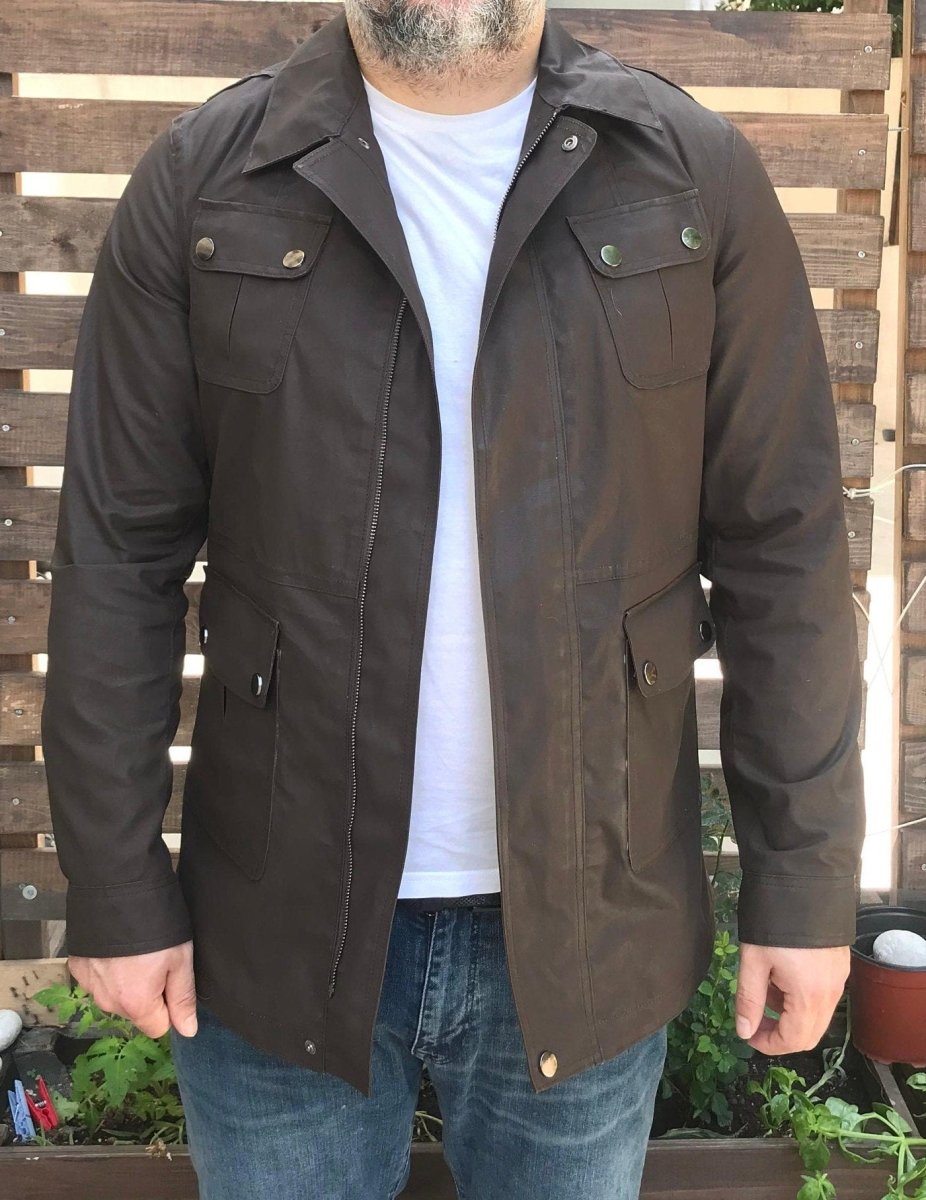 Summer Jacket | Slightly Waxed Canvas Unlined Jacket | Tailored to Your Size | Green | You will look fitter than you are | Gifts For Men 99percenthandmade