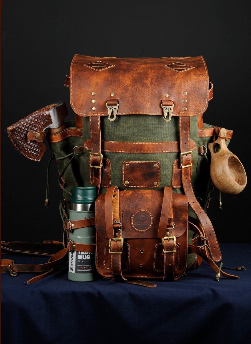 Not Made for Weight, Made to Say Who You Are | Your Story, Your Bag | Double Stitching | Backpack Leather - Canvas Travel,Camping,Daypack 99percenthandmade