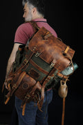 Not Made for Weight, Made to Say Who You Are | Your Story, Your Bag | Double Stitching | Backpack Leather - Canvas Travel,Camping,Daypack 99percenthandmade