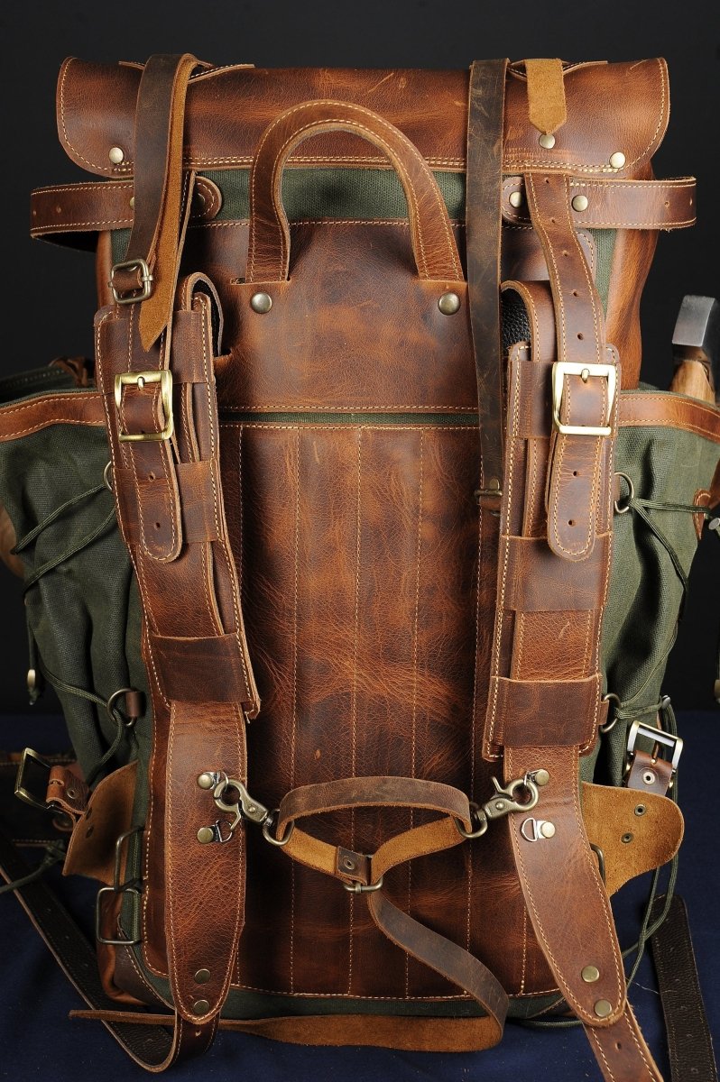 Not Made for Weight, Made to Say Who You Are | Your Story, Your Bag | Double Stitching | Backpack Leather - Canvas Travel,Camping,Daypack 99percenthandmade