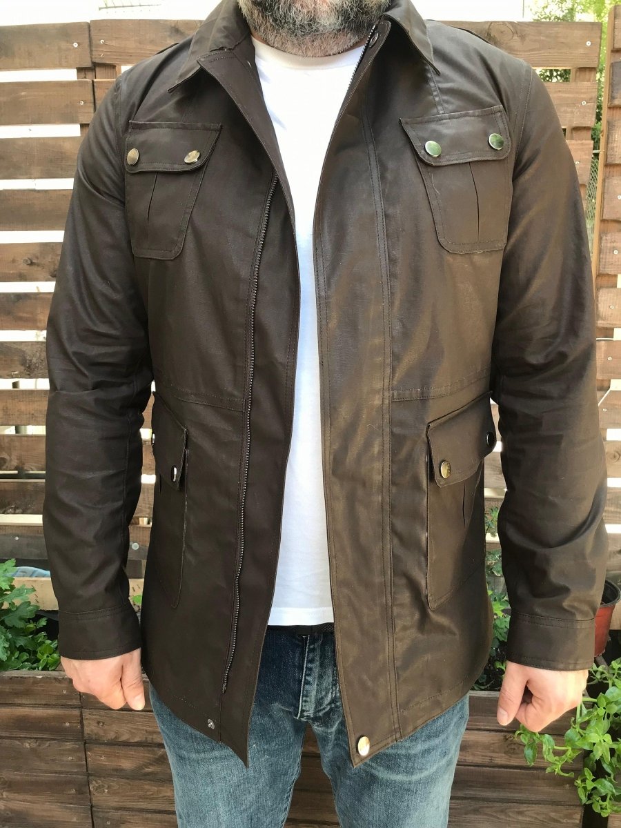 Summer Jacket | Slightly Waxed Canvas Unlined Jacket | Tailored to Your Size | Green | You will look fitter than you are | Gifts For Men 99percenthandmade