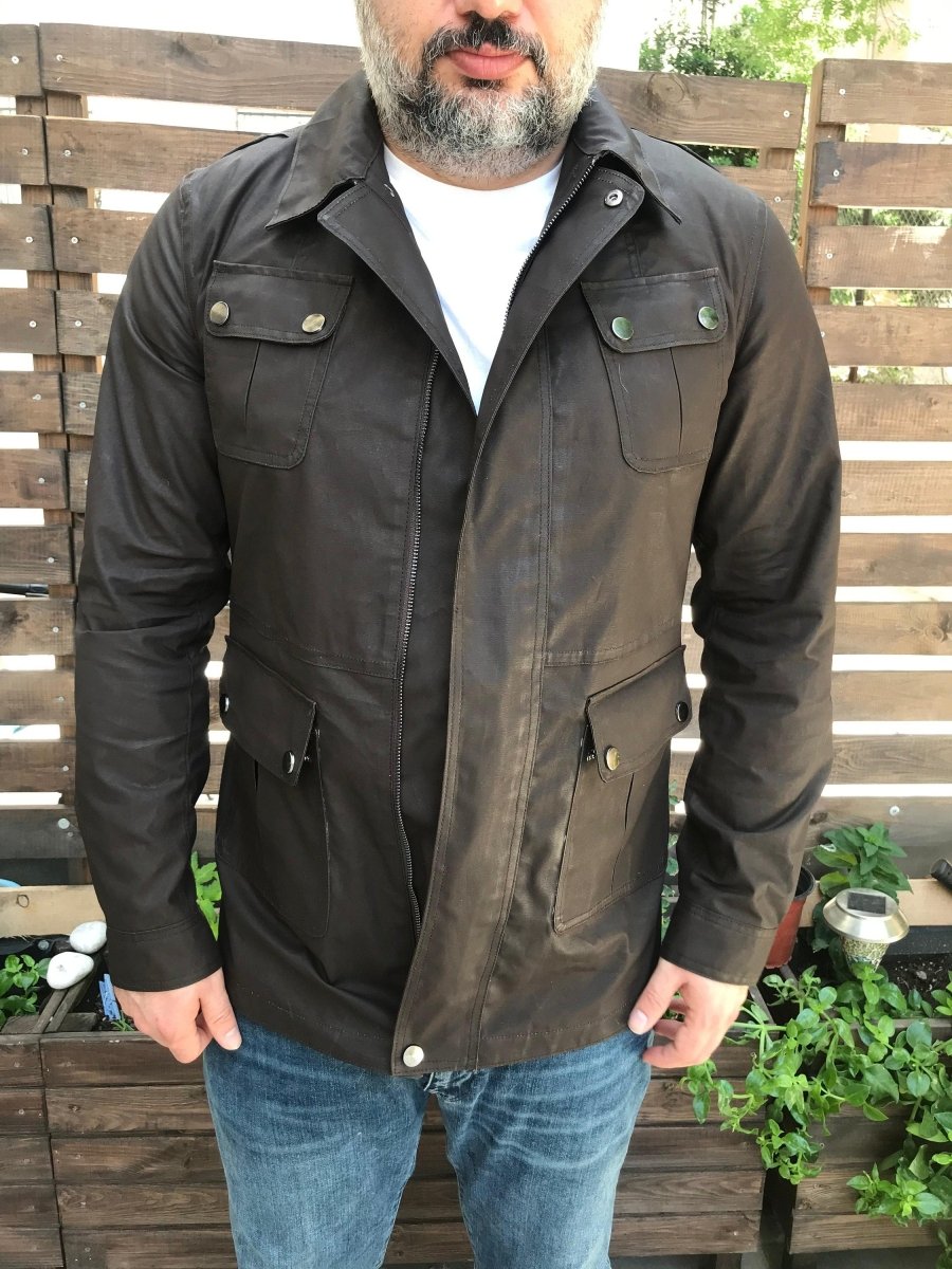 Summer Jacket | Slightly Waxed Canvas Unlined Jacket | Tailored to Your Size | Green | You will look fitter than you are | Gifts For Men 99percenthandmade
