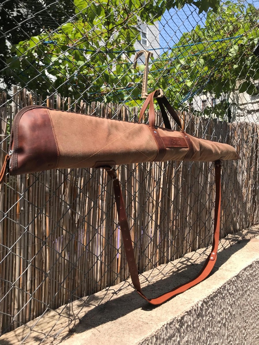 Green-Brown Colour | Shotgun Case | Shotgun Bag | Rifle Bag | Rifle Case | Wax Canvas | Hunting | Personalization 99percenthandmade