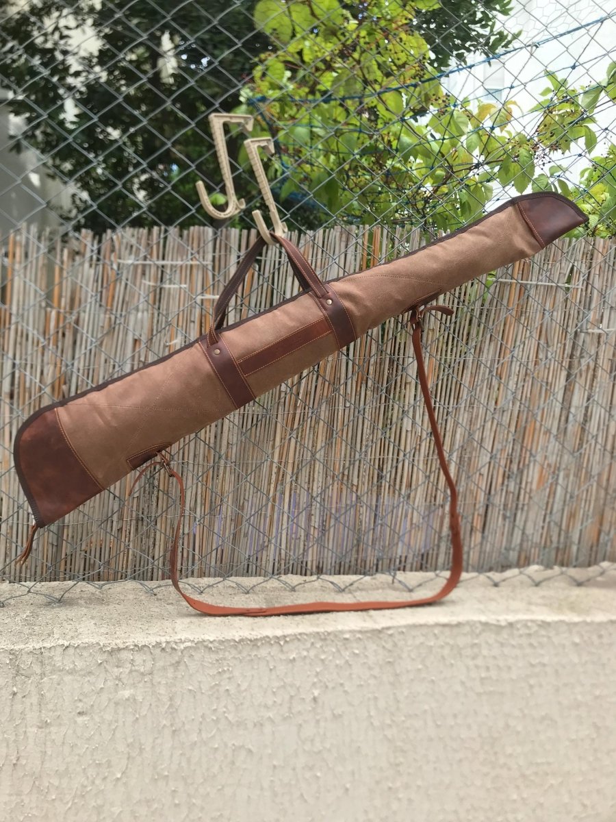 40 inch to 60 inch | Handmade | Green-Brown Colour | Shotgun Case | Rifle Case | Rifle Bag | Shotgun Bag | Rifle Bag |Wax Camvas | Hunting | Personalization Rifle - Shotgun bag 99percenthandmade
