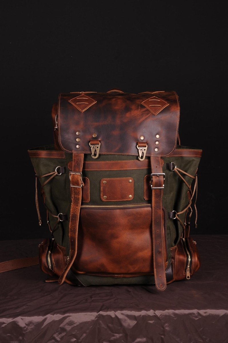 City Backpack | Daypack | Travel Backpack | Laptop Backpack, Suitable for 2 Laptop - 99percenthandmade - 99percenthandmade - 15 - 20 L - Green - 