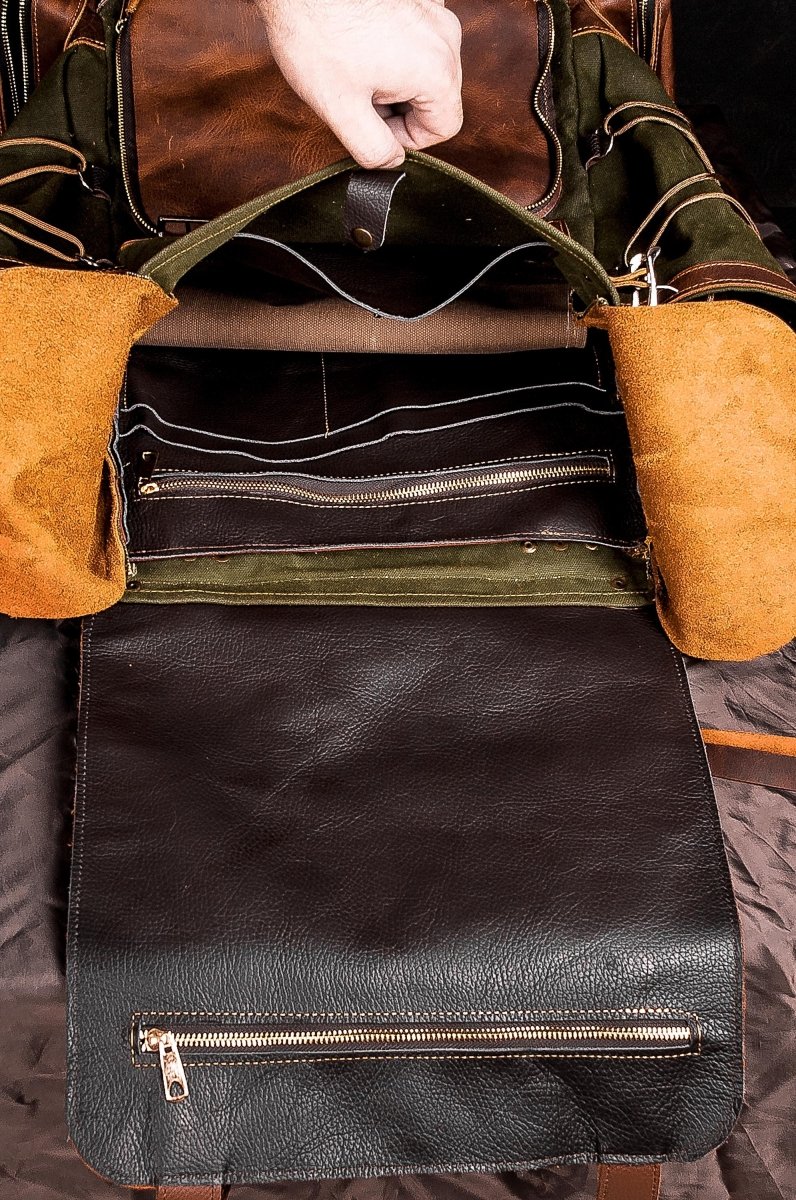 City Backpack | Daypack | Travel Backpack | Laptop Backpack, Suitable for 2 Laptop - 99percenthandmade - 99percenthandmade - 15 - 20 L - Green - 