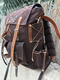 Limited | Bushcraft Backpack | Camping Backack | Green, Brown, Colours | Leather-Canvas Backpack for Travel, Camping, Bushcraft 99percenthandmade