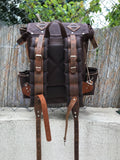 Limited | Bushcraft Backpack | Camping Backack | Green, Brown, Colours | Leather-Canvas Backpack for Travel, Camping, Bushcraft 99percenthandmade