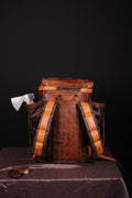 Leather Backpack Suitable For 2 Laptop with detachable waist belt 99percenthandmade