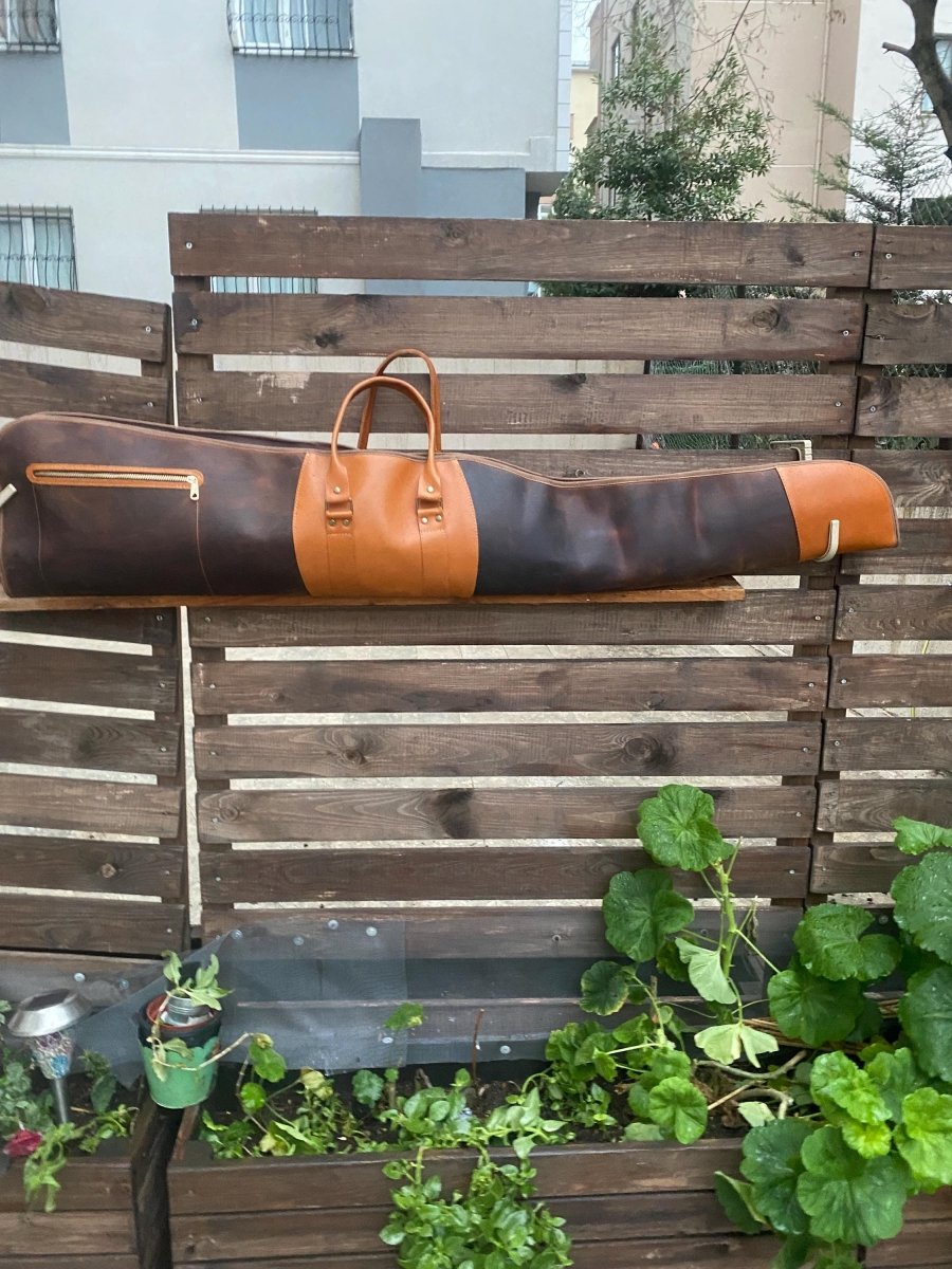 Handmade | Brown - Light Brown Leather Shotgun Case | Leather Rifle Case | Shotgun Bag | Rifle Bag | Shotgun | Gun case | Personalization 99percenthandmade