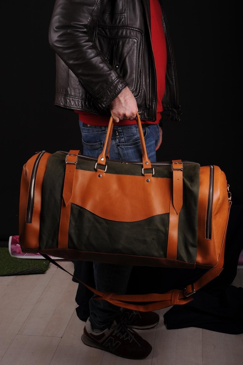 30L to 180L | Green, Brown, White, Black | Duffle Bag | Leather Duffle Bag | Leather Weekend Bag | Travel | Leather Bag | Purse Crossbody 99percenthandmade