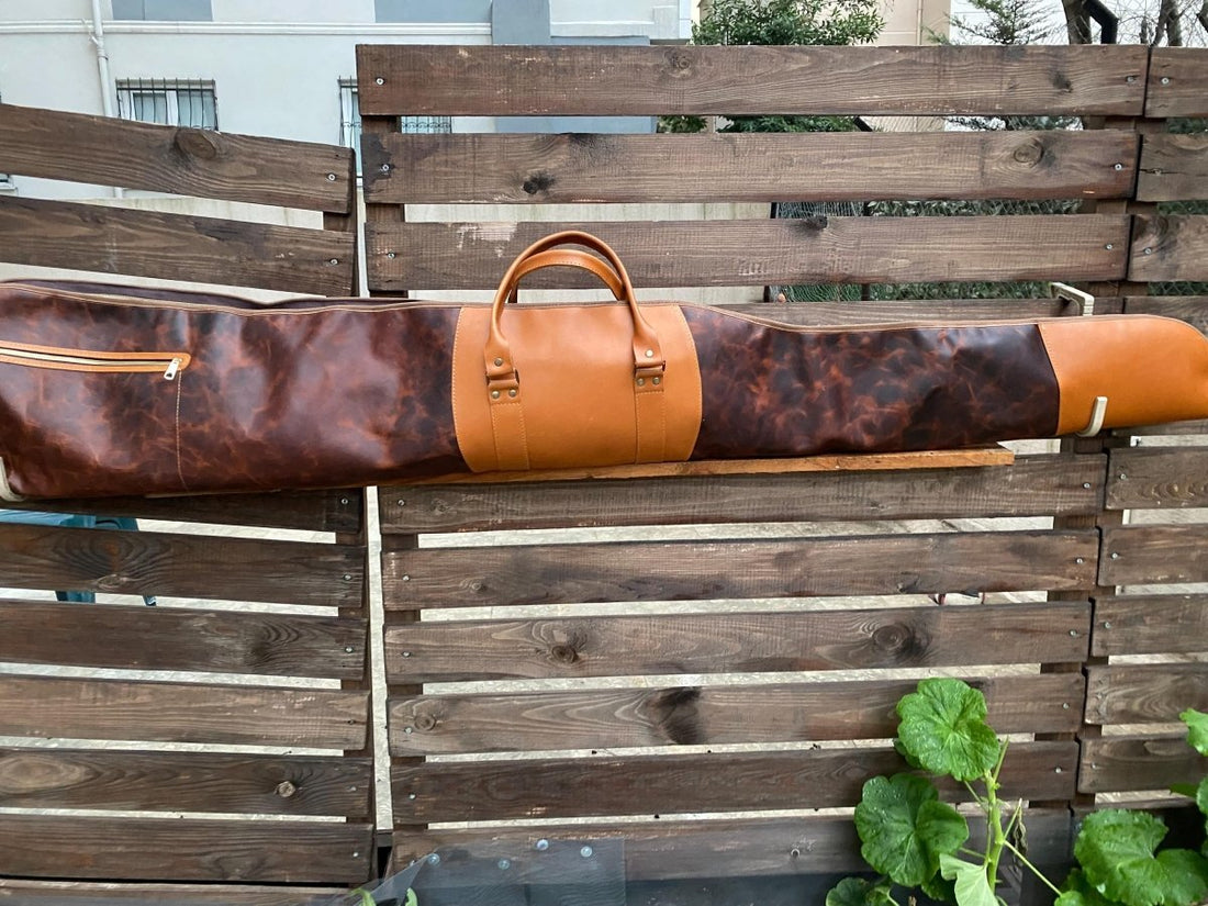 Handmade | Brown-Tan Leather Shotgun Case | Leather Rifle Case | Shotgun Bag | Rifle Bag | Hunting | Shotgun | Gun case | Personalization 99percenthandmade