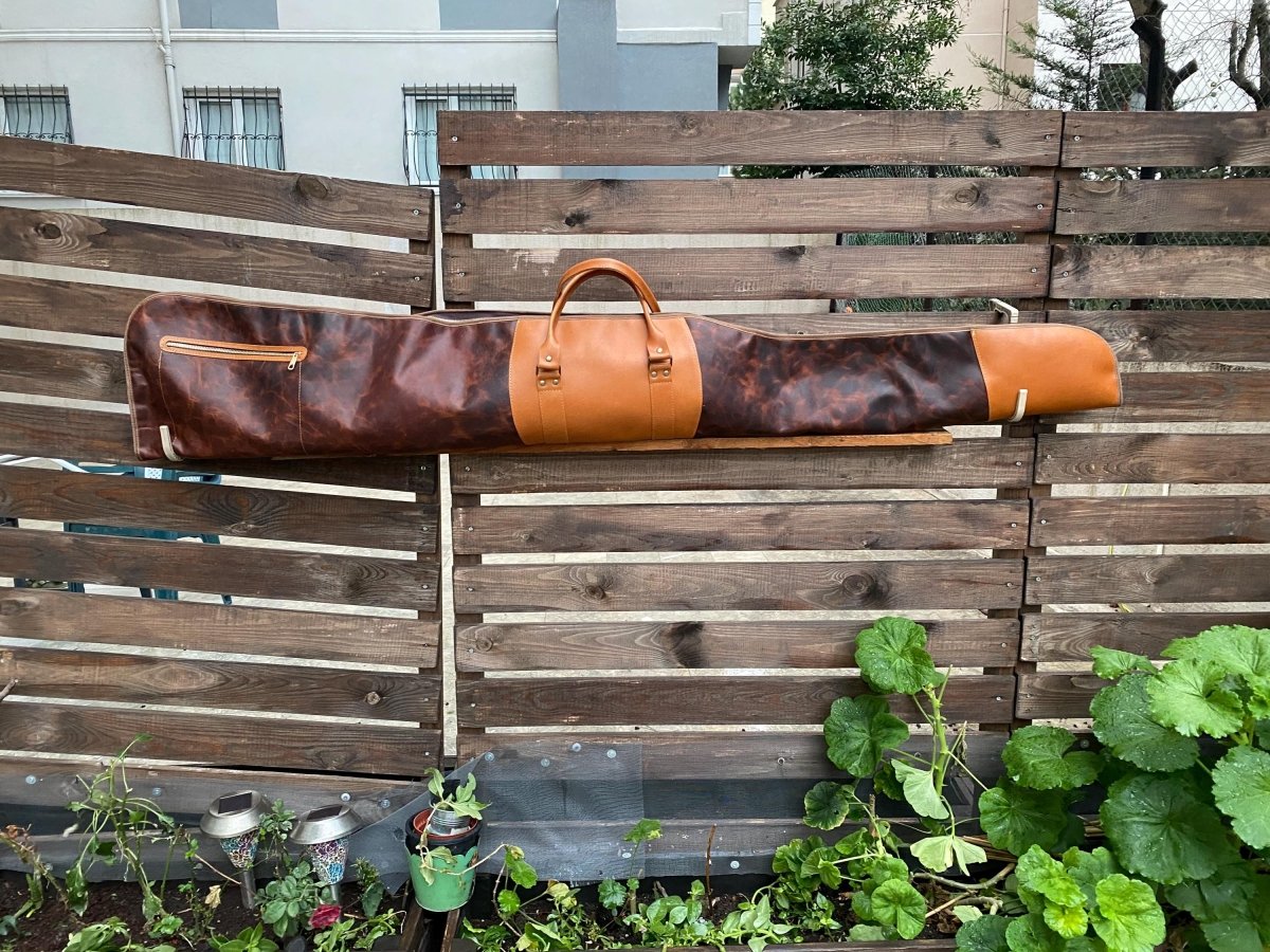 Handmade | Brown-Tan Leather Shotgun Case | Leather Rifle Case | Shotgun Bag | Rifle Bag | Hunting | Shotgun | Gun case | Personalization 99percenthandmade