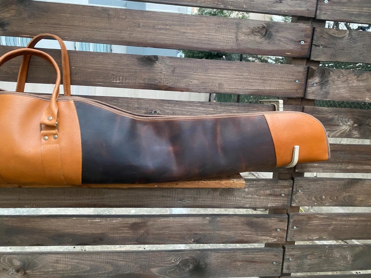 Handmade | Brown - Light Brown Leather Shotgun Case | Leather Rifle Case | Shotgun Bag | Rifle Bag | Shotgun | Gun case | Personalization 99percenthandmade