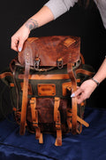 Camera Backpack | Handmade Leather, Waxed Backpack for Travel, City, Daypack, | Personalization 99percenthandmade