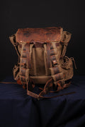 Camping Backpack | Leather & Waxed Canvas Backpack | Bushcraft, Hiking, Travel | 30L to 80L | Personalization Available - 99percenthandmade - 99percenthandmade - 30 L - Green - 
