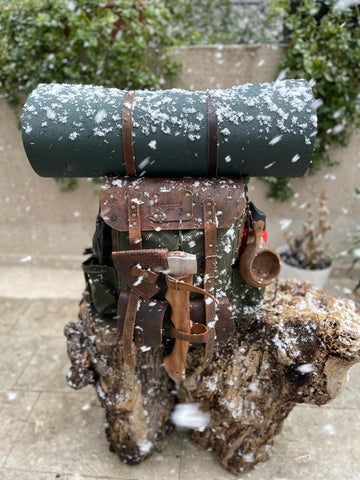 30L to 80L size | Camping Backpack-Survival Backpack | Handmade Leather and Canvas 99percenthandmade