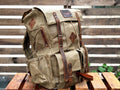 Limited | Green-Brown-Black-White | Waxed Canvas Backpack | 50 L | Personalize Backpack | Camping Backpack | Best gift for | Gift for Him 99percenthandmade