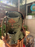 Camping Backpack | Leather & Waxed Canvas Backpack | Bushcraft, Hiking, Travel | 30L to 80L | Personalization Available - 99percenthandmade - 99percenthandmade - 30 L - Green - 