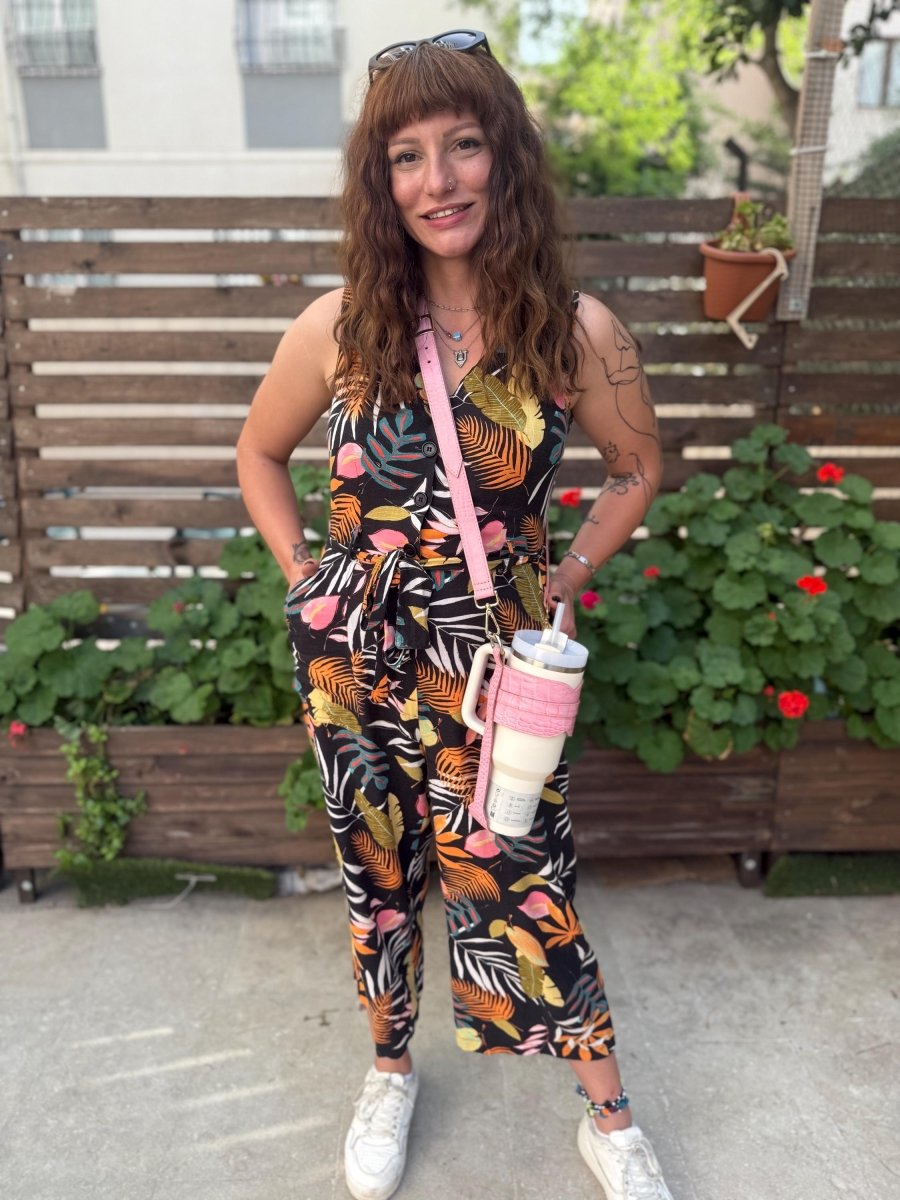 Handmade Leather Stanley Thermos Holder & Bottle Sling Set | Adjustable Dual Drink Carriers with Phone & Wallet Pouches | Universal Fit Thermos Bag Collection. 99percenthandmade