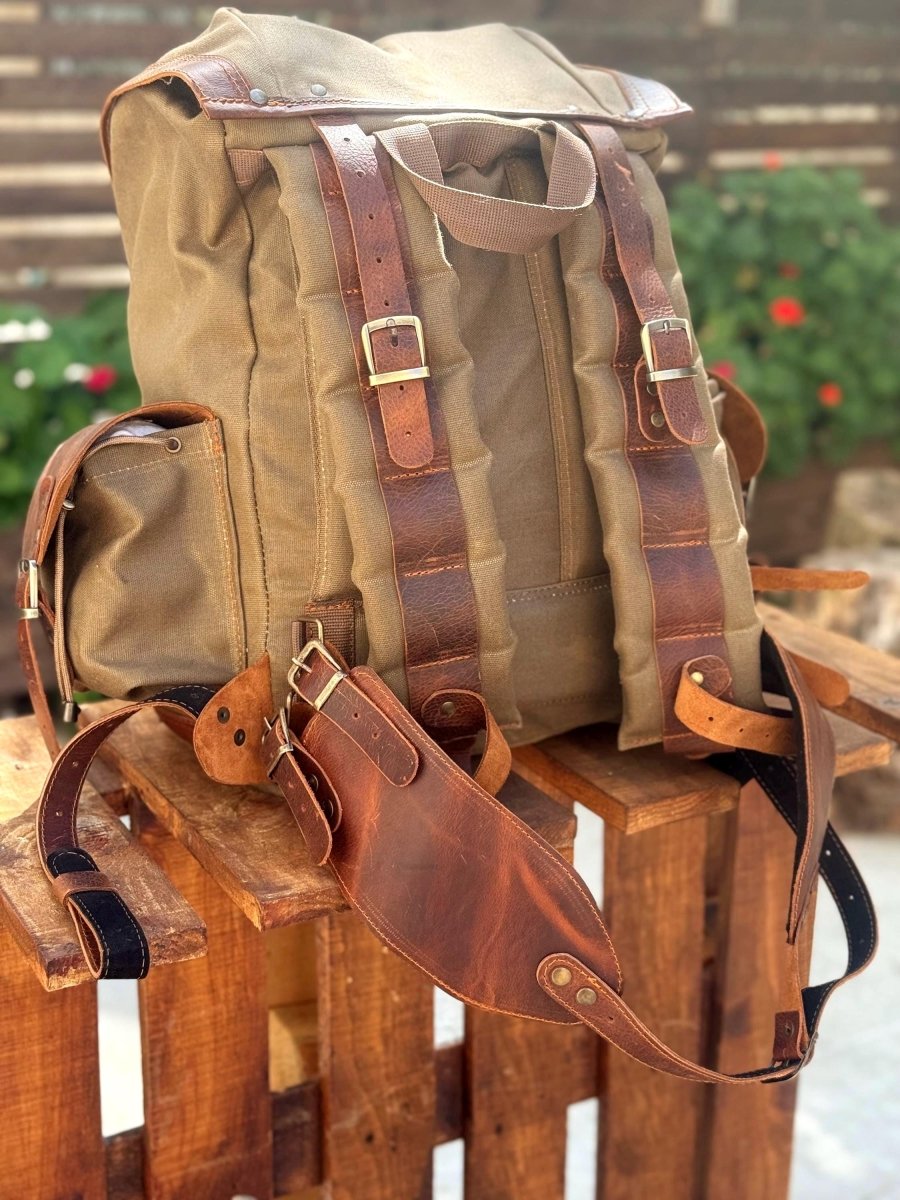 Limited | Daypack | Laptop Backpack | Travel Backpack | Hiking Backpack | Custom Backpack | Handmade | Leather | Waxed Canvas Backpack - 99percenthandmade - 99percenthandmade - Black - 15 Liter - 