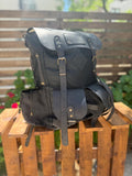 Limited | Travel Backpack | Camping Backpack | Green, Brown, Colours | Leather - Canvas Backpack for Travel, Camping, Bushcraft - 99percenthandmade - 99percenthandmade - Black - 30 Liters - 