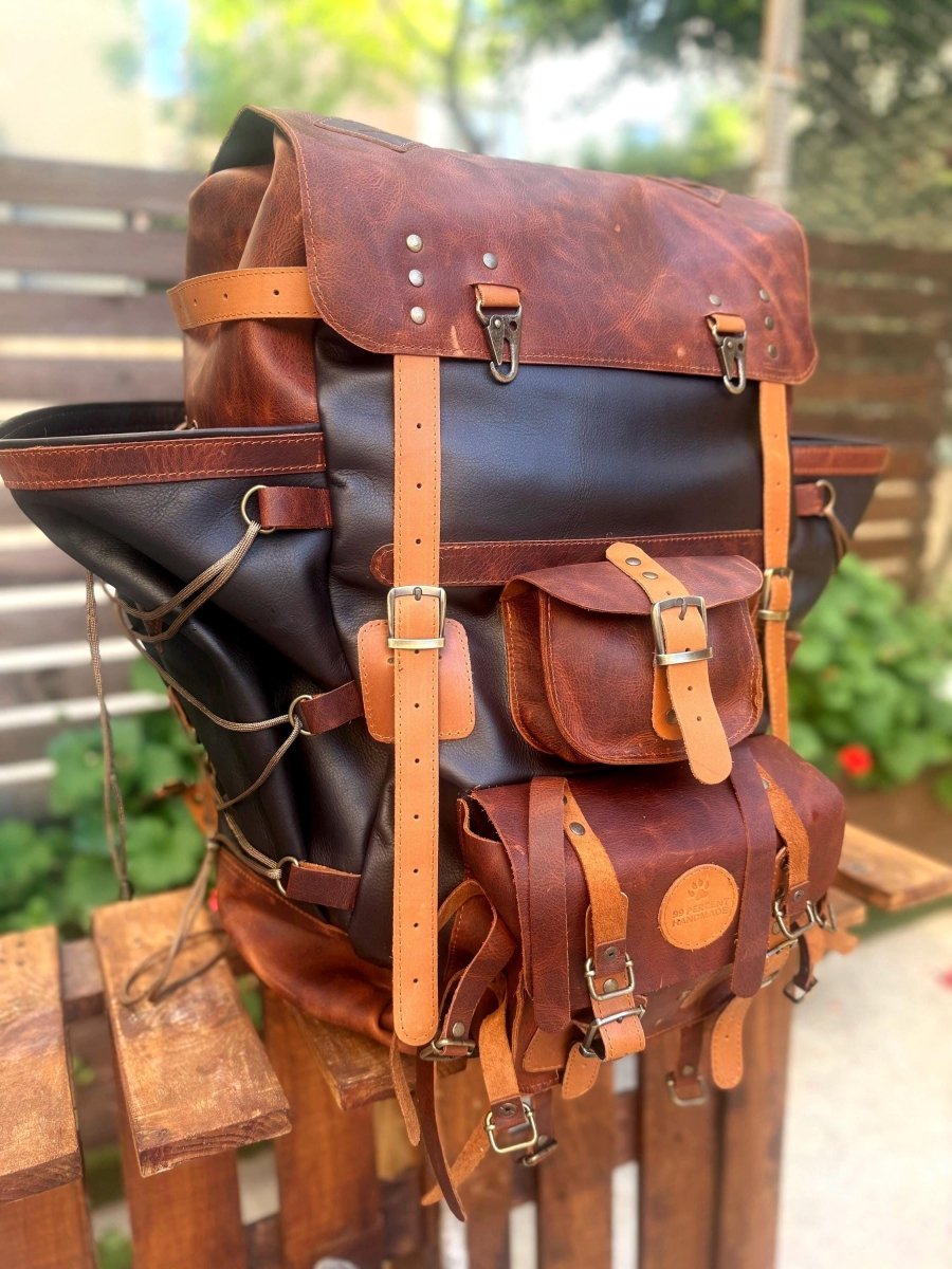 belting leather backpack Leather Backpack | Travel Backpack