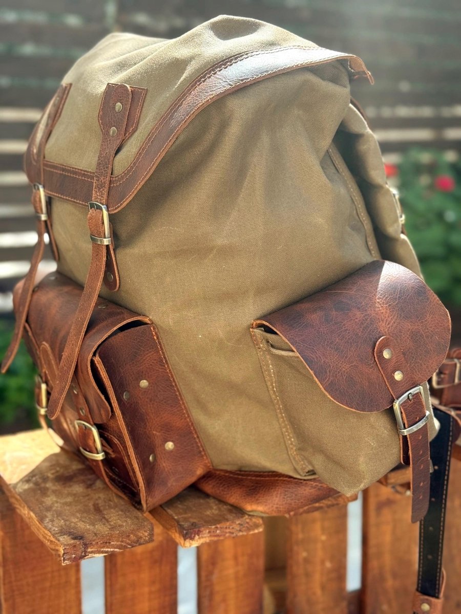 Limited | Daypack | Laptop Backpack | Travel Backpack | Hiking Backpack | Custom Backpack | Handmade | Leather | Waxed Canvas Backpack - 99percenthandmade - 99percenthandmade - Black - 15 Liter - 
