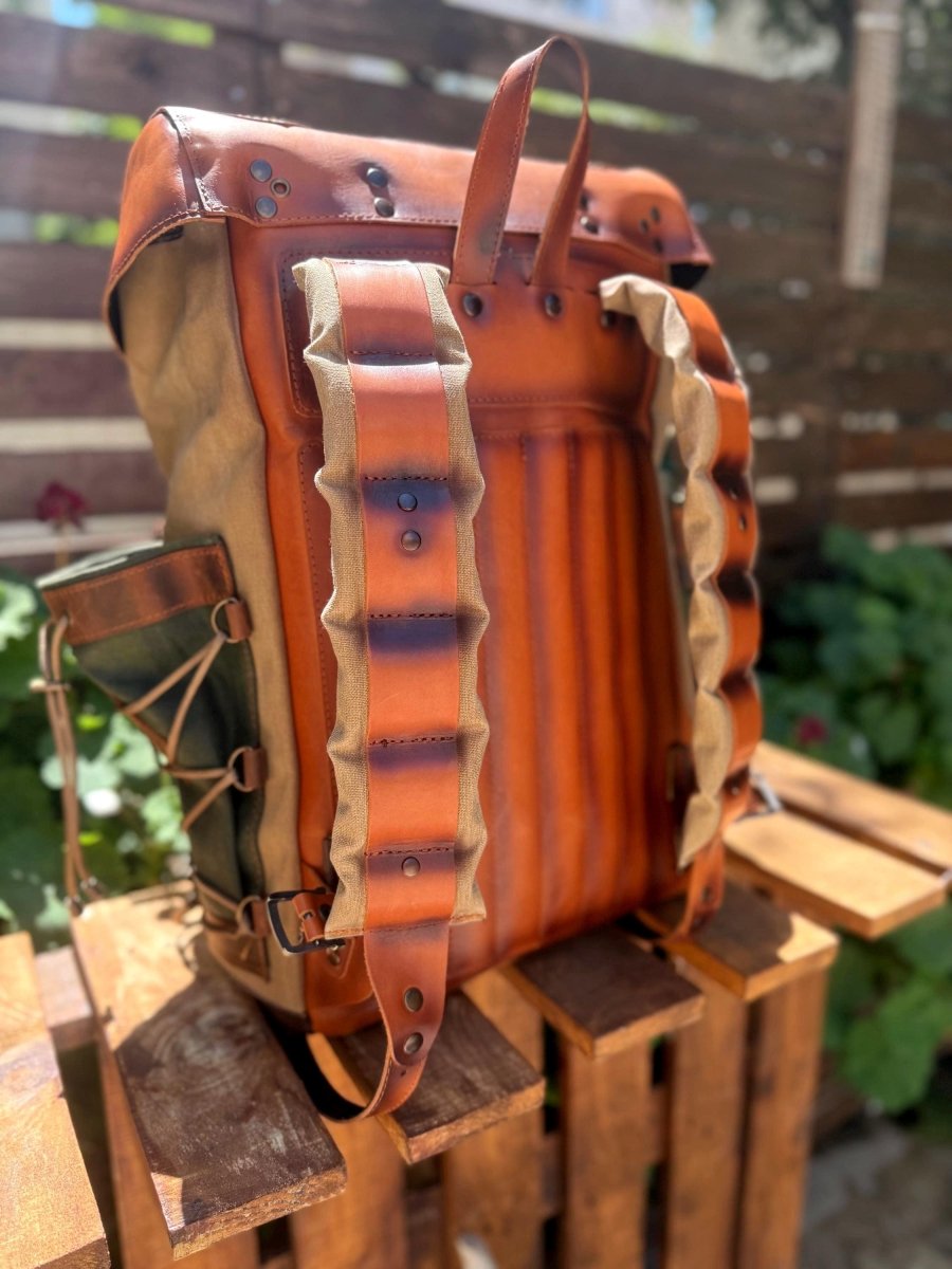 200 USD Discount | Personalized Backpack Experience | Handmade Leather & Canvas Bushcraft Rucksack | Custom Travel Pack for Him 99percenthandmade