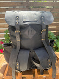 Limited | Travel Backpack | Camping Backpack | Green, Brown, Colours | Leather - Canvas Backpack for Travel, Camping, Bushcraft - 99percenthandmade - 99percenthandmade - Black - 30 Liters - 