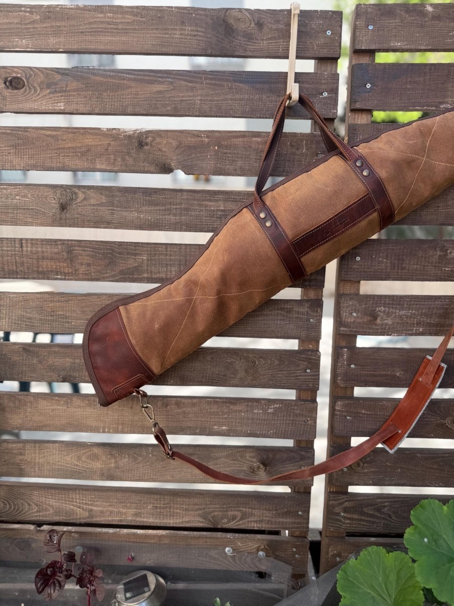 Green-Brown-Black | Shotgun Case | Shotgun Bag | Rifle Bag | Rifle Case | Wax Canvas | Hunting | Personalization 99percenthandmade
