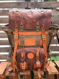 Custom Handmade Leather Canvas Laptop Backpack, Designed for Work and Travel 99percenthandmade
