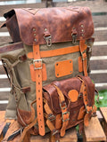 Custom Handmade Leather Canvas Laptop Backpack, Designed for Work and Travel 99percenthandmade